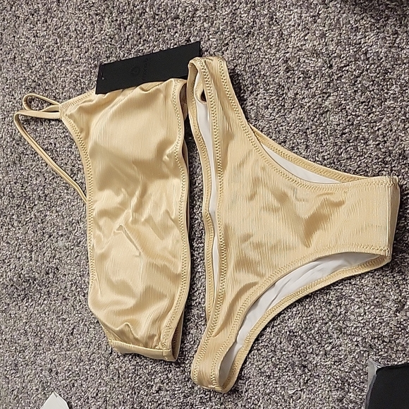NWT Mono B Gold One Shoulder Bikini - Picture 2 of 5